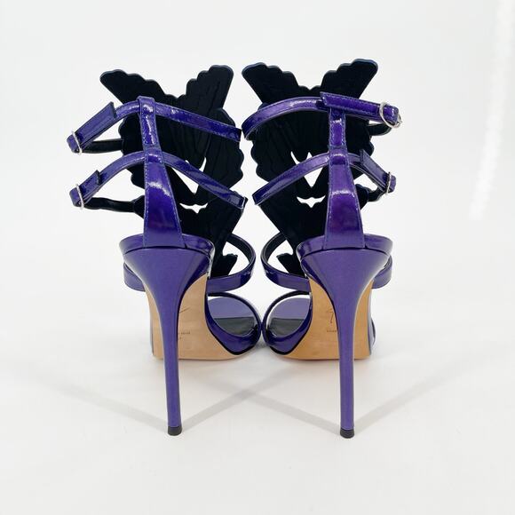 Giuseppe Zanotti Metallic Purple Cruel Alien Wing Stiletto Heel Sandals IT 37 - Picture 7 of 13